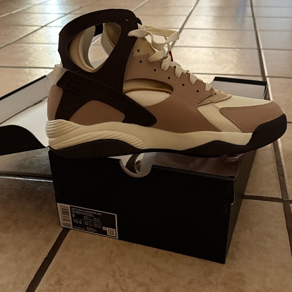 Nike Cream and Brown High-Top Sneakers - Picture 3 of 10